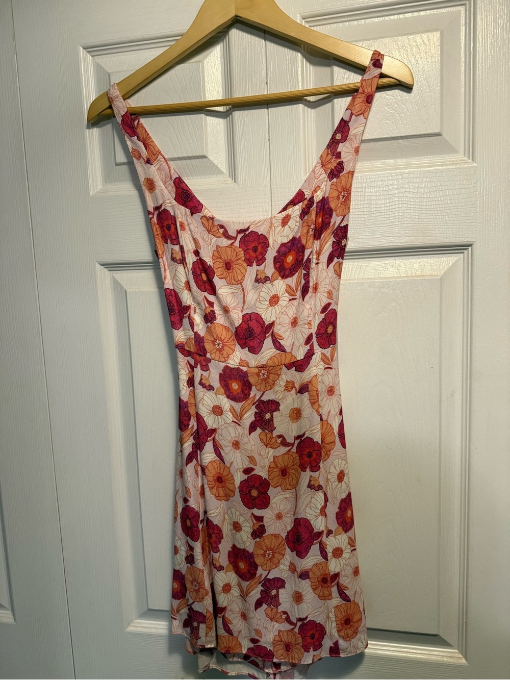 Wilfred White Mini Dress with Pink & Orange Floral Print